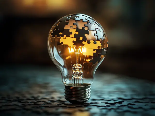 Solving the puzzle; a 'lightbulb moment'.
Image created by Midjourney. Problem Solving